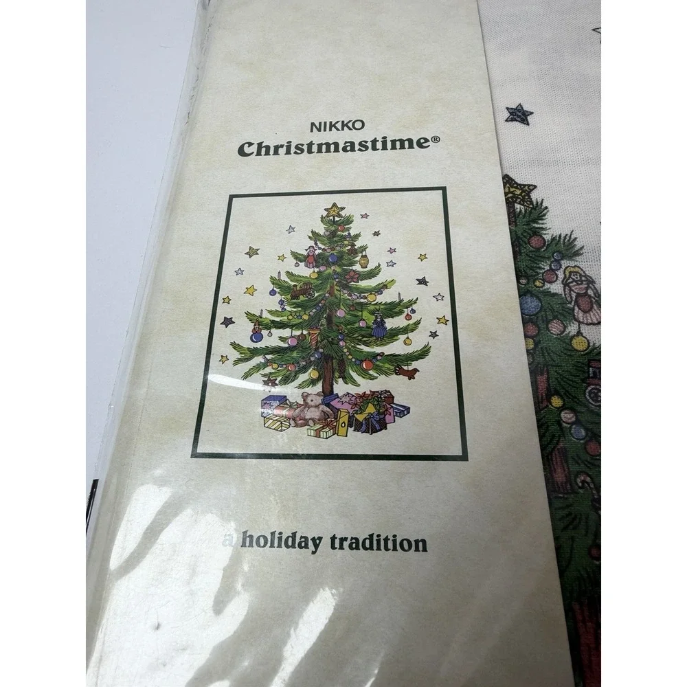 Nikko Christmastime Holiday Tablecloth Cotton Scotchguard 70